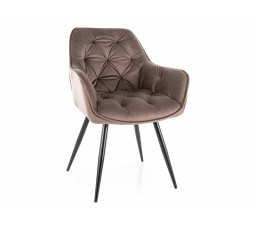 Jídelní židle CHERRY VELVET, Cappuccino Bluvel 38/Černá