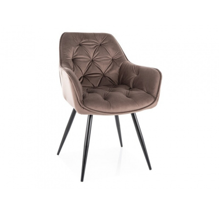 Jídelní židle CHERRY VELVET, Cappuccino Bluvel 38/Černá