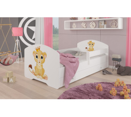 Postel s matrací, zábranou a šuplíkem PEPE LION 140X70 Bílá