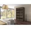 Posuvná skříň s lacobelem MARTINEZ 150 Choco+Black Lacobel
