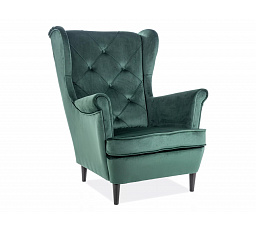 Křeslo LADY Velvet, zelený Bluvel 78/wenge