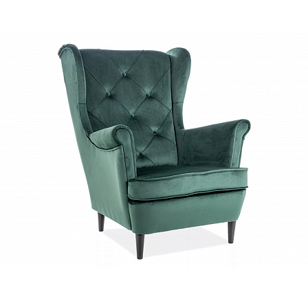 Křeslo LADY Velvet, zelený Bluvel 78/wenge