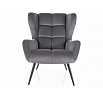 Křeslo LOUIS VELVET, Šedý Bluvel 14/Černá