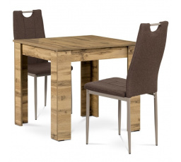 Jídelní set s 2 židlemi, 80x80x75cm, mdf, dub sonoma, B080WOTDCL393BR