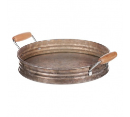 Tác kovový - tvar pánve, zinkový, barva měděná
