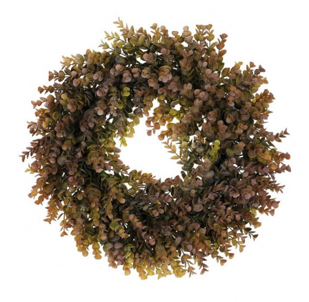 Věnec umělý - pr. 40 cm, eukalyptus, zeleno-fialový