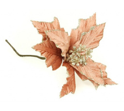 Vánoční růže - umělý květ, třpytky, barva růžová