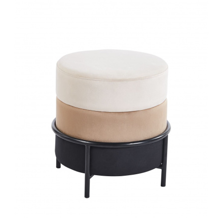 PŘEDPRODEJ -15% do 21.11 ! Puf velvet (béžová/cappuccino/černá) P8-FX (B)