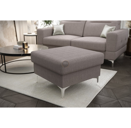 Taburet čalouněný MALIBU 70 x 70 cm - šedá Taburet čalouněný MALIBU 70 x 70 cm - šedá