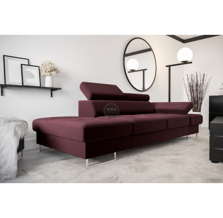 Sofa GALAXY II lenoška 235 cm - bordó, levá strana