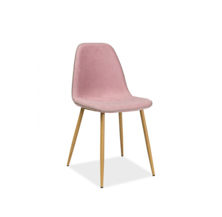 Jídelní židle DUAL, růžová/dub