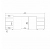 Čelo postele SIMPLICITY 135, Beton/Bílý lesk 
