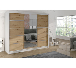 Skříň Debora VI 200 - bílá/dub artisan