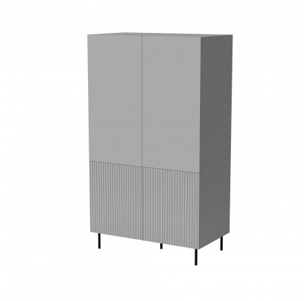 Šatní skříň ASENSIO S-1, Světlé šedá/Černá