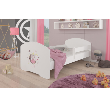 Postel s matrací a zábranou PEPE SLEEPING PRINCESS 140x70 Bílá
