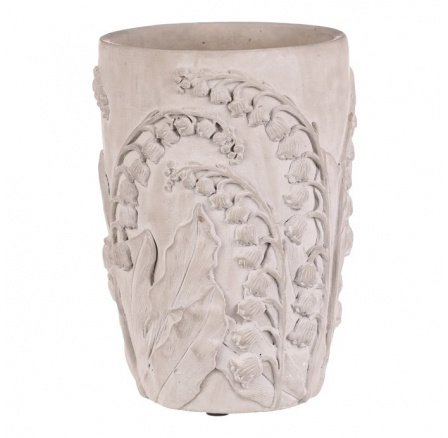 Obal betonový - vzor konvalinek, vel. L, světle šedý