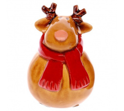 Sob se šálou - keramická figurka, barva hnědá