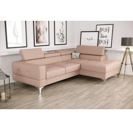Rohová sedací souprava TOSCANIA MINI přírodní kůže 170x250 cm - růžová, pravá Rohová sedací souprava TOSCANIA MINI přírodní kůže 170x250 cm - růžová, pravá