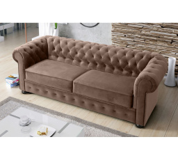 Sofa dvoumístná MANCHESTER II 188 cm - Pohovka bez funkce spaní, hnědá