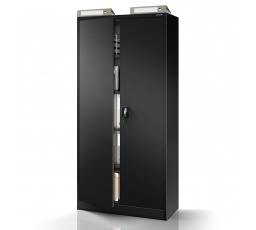 Kancelářská kovová skříň na dokumenty černá: JAN H, 900 x 1950 x 400 mm