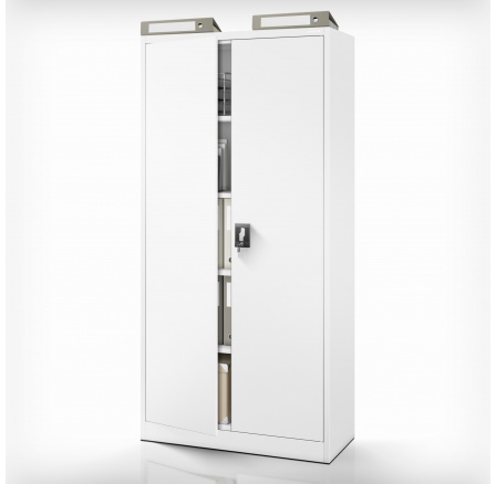 Kancelářská kovová skříň na dokumenty JAN, 900 x 1850 x 400 mm šedá