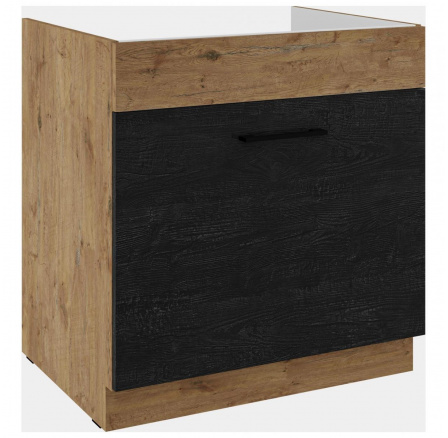 Kuchyňská skříňka Vega 80 ZL 1S dub lancelot/dark wood