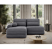 Ripeli Corner Sofa Bed with Storage, Grey Velvet, Left-Hand Facing Modullo 04 180x128 Left 1