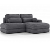 Ripeli Corner Sofa Bed with Storage, Grey Velvet, Right-Hand Facing Modullo 04 180x128 Right 1