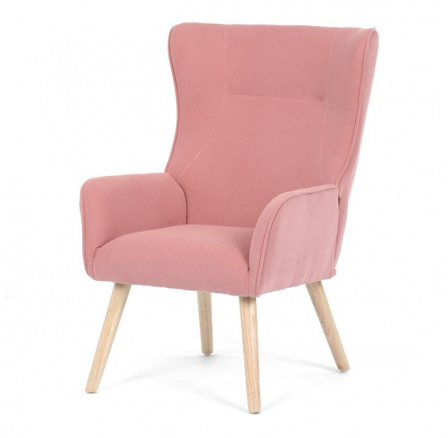 Křeslo ušák, růžová látka, AK-314 PINK2