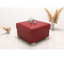Kožený taburet  s kontejnerem 55×55