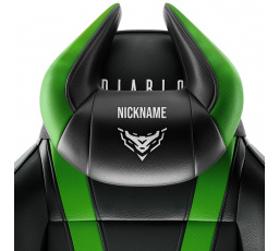 Polštář opěrka hlavy  X-Horn s personalizovanou výšivkou, černo-zelená