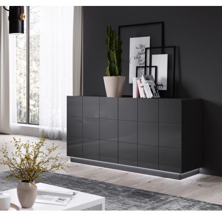 Tv komoda REJA KOM2D, grafitový lesklý/grafitový lesklý Tv komoda REJA KOM2D, grafitový lesklý/grafitový lesklý