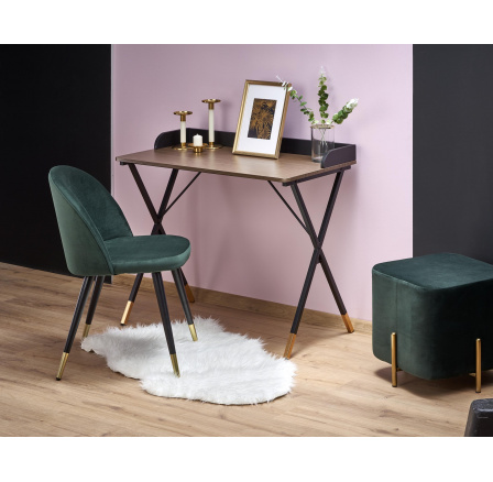 Psací stůl B37 stůl, černá/ořech/zlatá