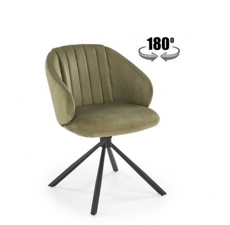 Jídelní otočná židle K533, Olivová/Černá