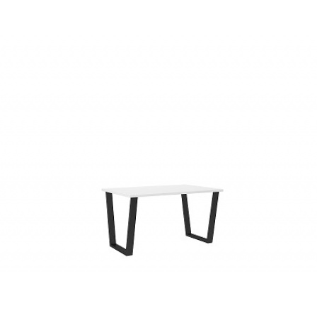 CELINE NEW - Jídelní stůl š. 138 x 75 x 90, lamino Bílá/ černý kov (CEZAR=2BALÍKY) "LP" (Z)