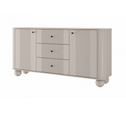 Komoda se zásuvkami Vesper 160 cm - kašmír / černé úchyty / nohy koule