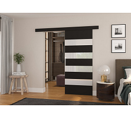 Posuvné dveře na stěnu MILOU 96 Black+White Lacobel