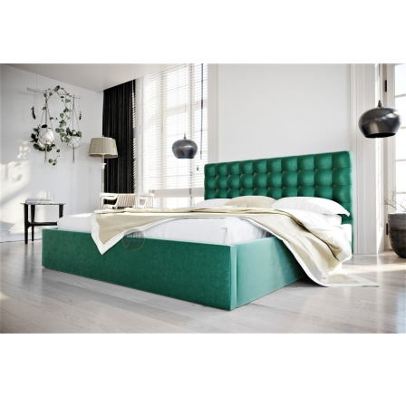 Postel LOFT - 180x200, Dřevěná, zelená Postel LOFT - 180x200, Dřevěná, zelená