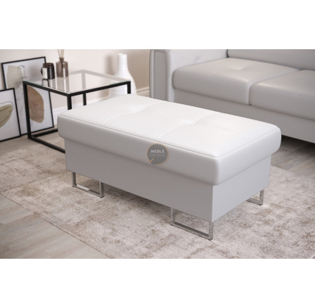 Taburet s uložným prostorem GALAXY 100×55 cm přírodní kůže - bílá kůže Taburet s uložným prostorem GALAXY 100×55 cm přírodní kůže - bílá kůže