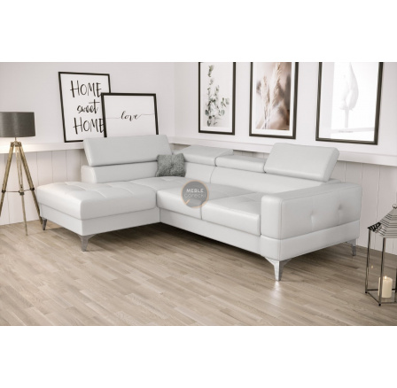 Rohová sedací souprava TOSCANIA MINI s funkcí spaní 170x250 cm - bílá eko kůže, levá Rohová sedací souprava TOSCANIA MINI s funkcí spaní 170x250 cm - bílá eko kůže, levá