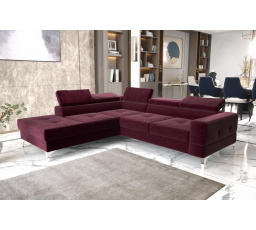 Rohová sedací souprava TOSCANIA II průměr 30x250 - vínová , levá