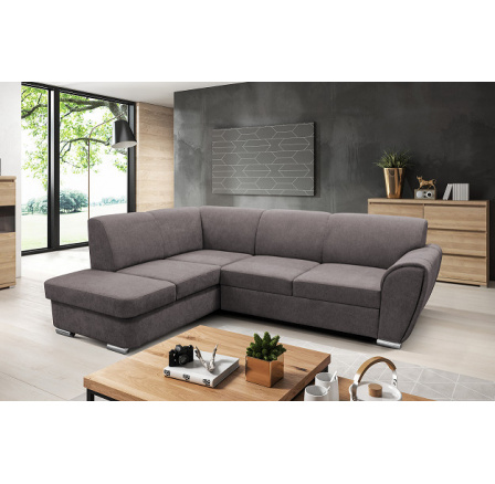 DORIAN (DORIS) - LEVÁ sedací souprava - ŠEDOHNĚDÁ Primo 16 bez dekoračních polštářků (FI) - kolekce "F" (K250)