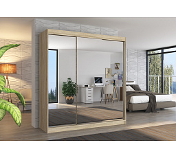 Posuvná skříň se zrcadlem AUSTIN 200 Sonoma+Sonoma