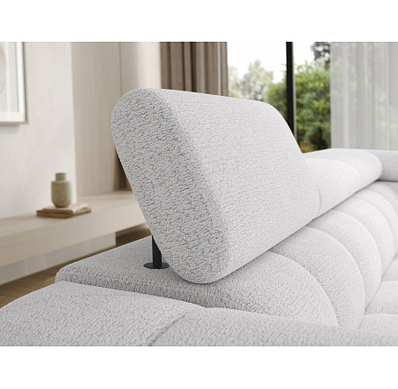Carmenn corner sofa with sleeping function, storage compartment and adjustable headrests, white bouclé, right-hand side Royal 01 205x126 Right 1 Carmenn corner sofa with sleeping function, storage compartment and adjustable headrests, white bouclé, right-hand side Royal 01 205x126 Right 1