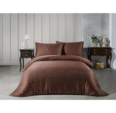 Saténový povlak na polštář Diamond hnědý