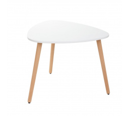 Konferenční stolek TRAVESA přírodní s bílou deskou 60×60×48cm 869735