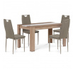 Jídelní set s 4 židlemi, 138x80x75cm, mdf, dub sonoma, B140SONDCL393CAP