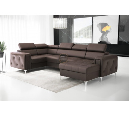 Rohová sedací souprava ORION MAX III s funkcí spaní 165x320x185 cm přírodní kůže - přírodní kůže - volitelná barva, Levá strana