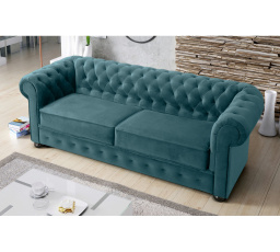 Sofa dvoumístná MANCHESTER II 188 cm - Pohovka s funkcí spaní, tyrkysová