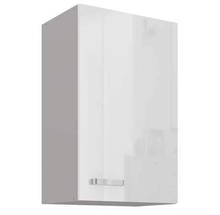 Horní skřínka BIANCA - 45 G-72 1F, Šedá / Bílý lesk